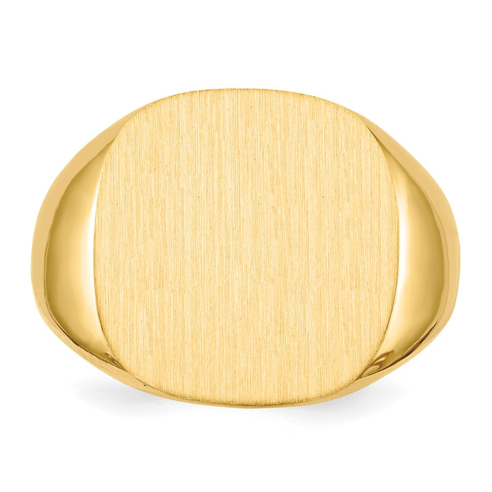 14k 17.0x17.0mm Closed Back Mens Signet Ring