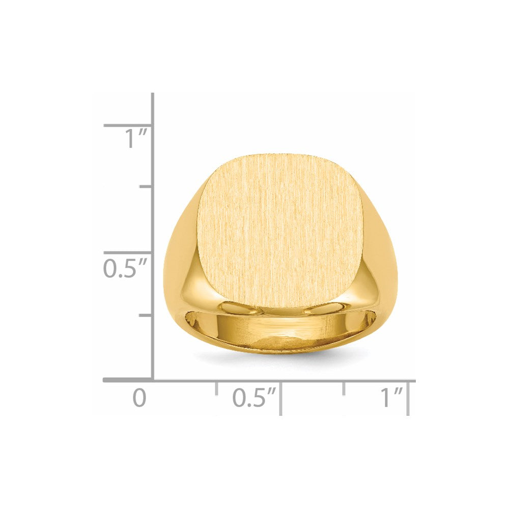 14k 17.0x17.0mm Closed Back Mens Signet Ring