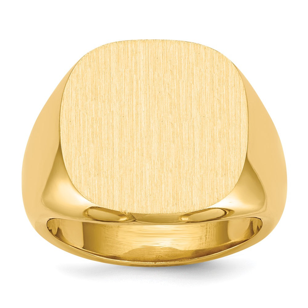 14k 17.0x17.0mm Closed Back Mens Signet Ring