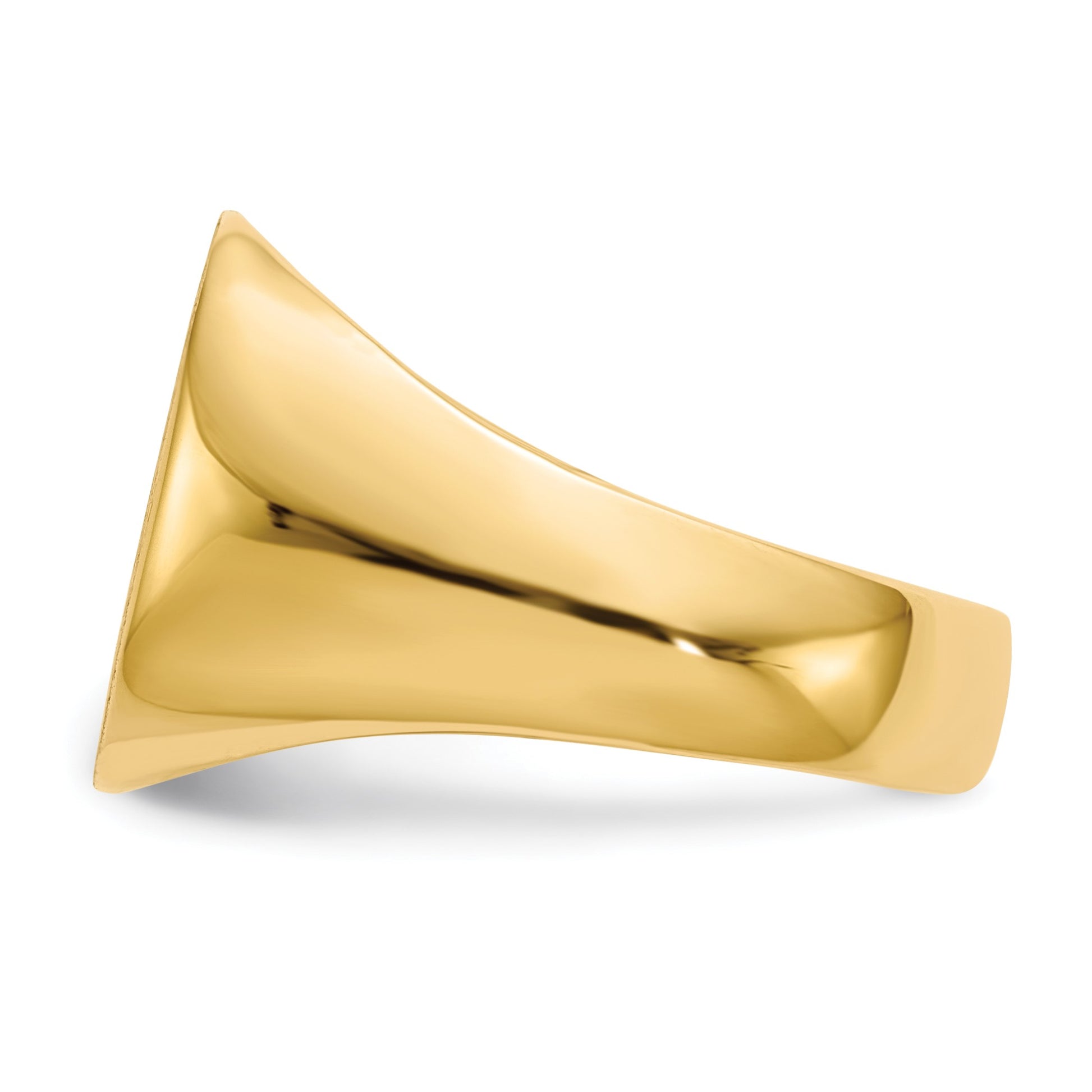 14k 15.0x15.5mm Cushion Open Back Mens Signet Ring
