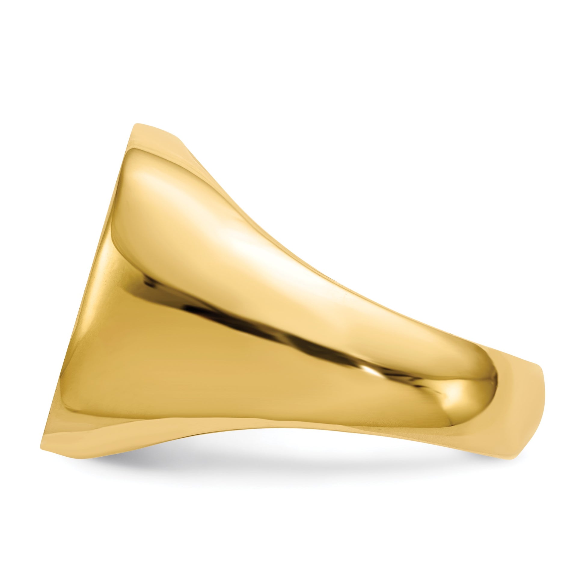 14k 17.0x17.0mm Cushion Open Back Mens Signet Ring
