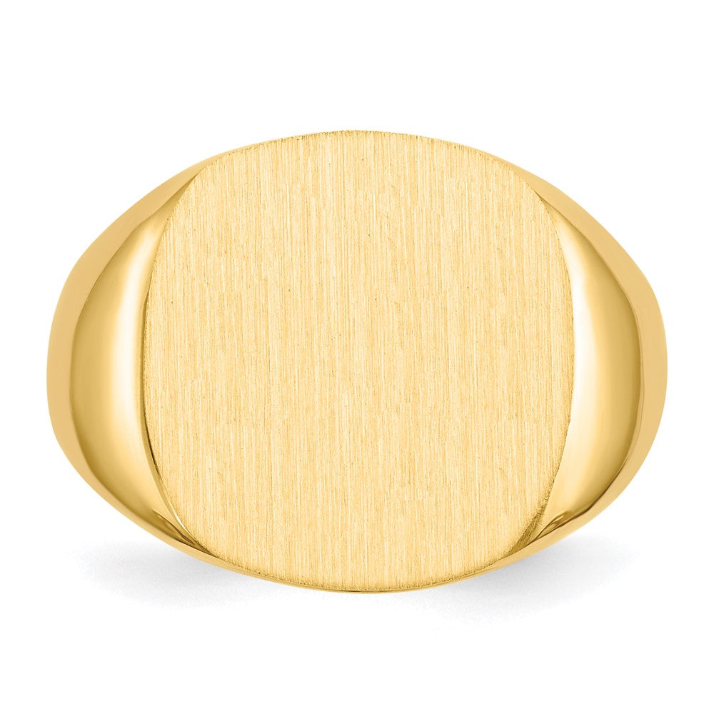 14k 17.0x17.0mm Open Back Mens Signet Ring