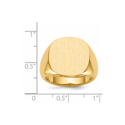 14k 17.0x17.0mm Open Back Mens Signet Ring