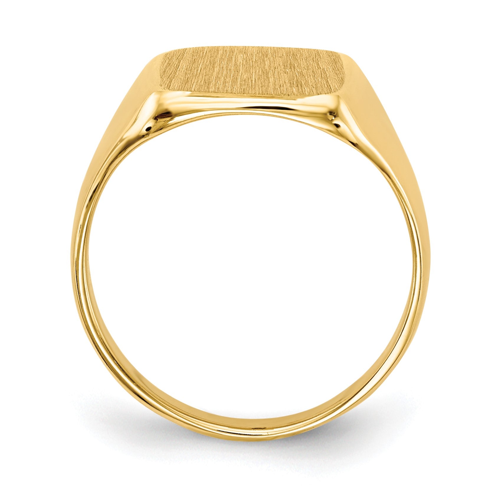 14k 10.0x10.0mm Cushion Closed Back Signet Ring