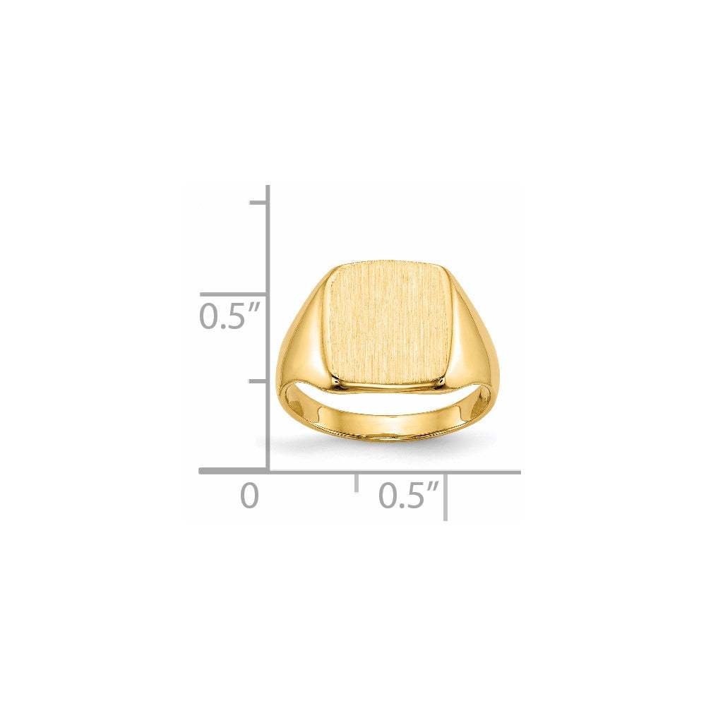 14k 10.0x10.0mm Closed Back Signet Ring