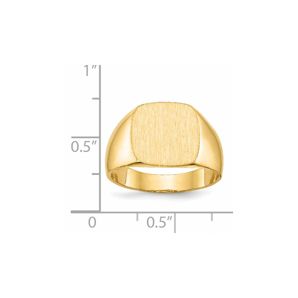 14k 12.0x13.0mm Closed Back Men's Signet Ring