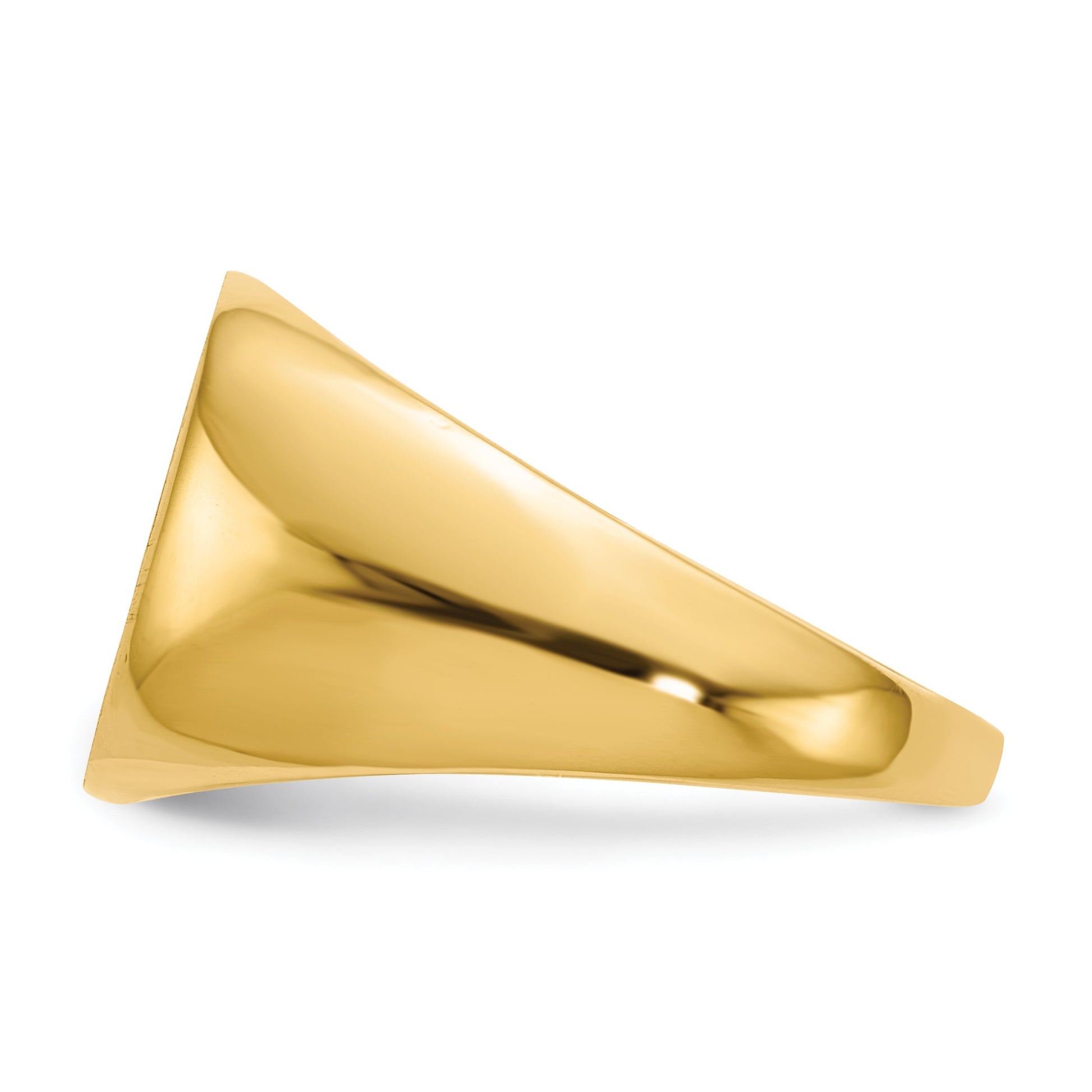 14k 15.5x14.0mm Cushion Closed Back Mens Signet Ring