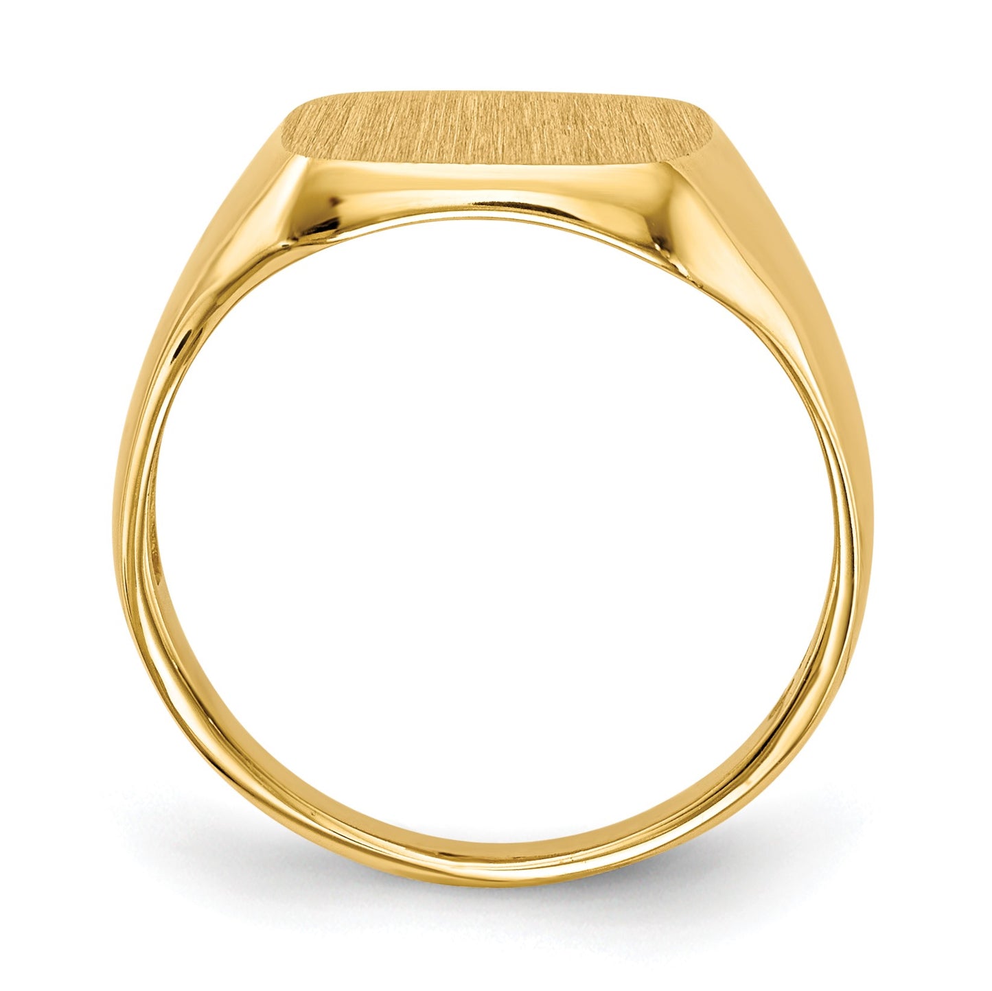 14k 10.0x10.0mm Cushion Open Back Signet Ring