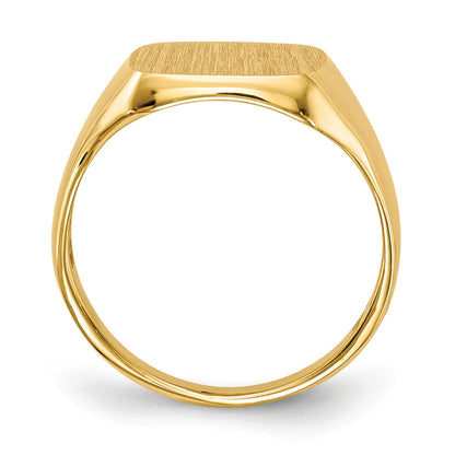 14k 10.0x10.0mm Cushion Open Back Signet Ring