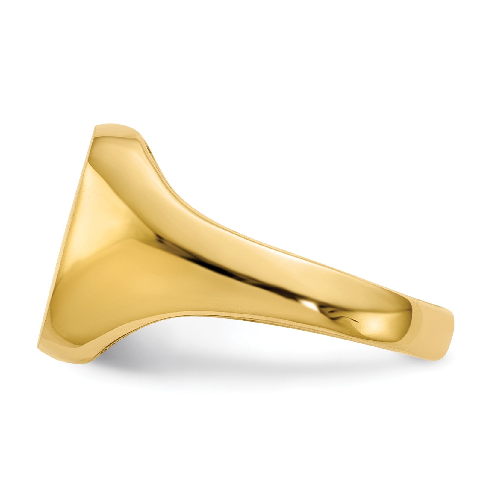 14k 10.0x10.0mm Cushion Open Back Signet Ring
