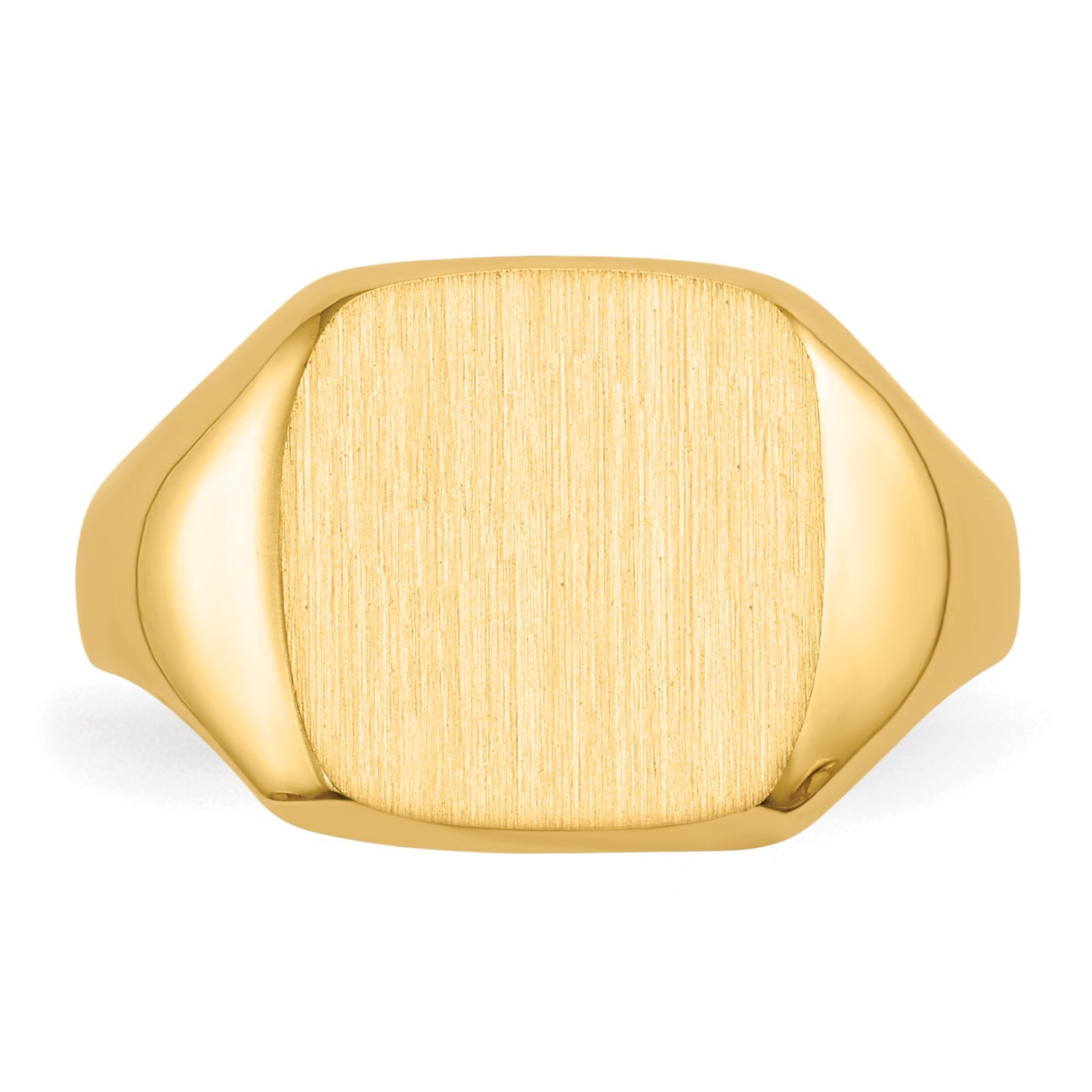 14k 10.0x10.0mm Cushion Open Back Signet Ring