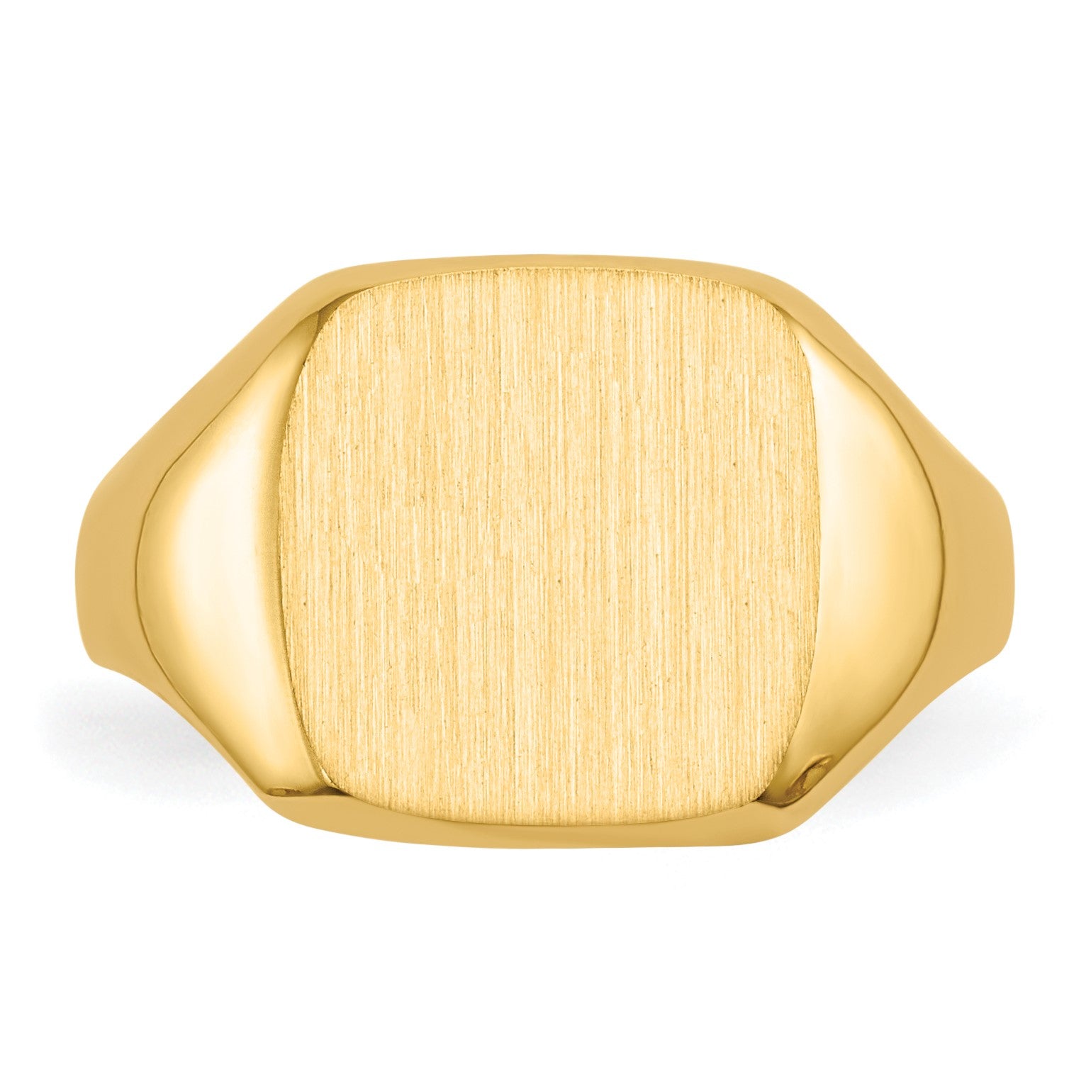 14k 10.0x10.0mm Cushion Open Back Signet Ring