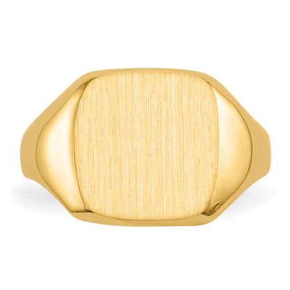 14k 10.0x10.0mm Cushion Open Back Signet Ring