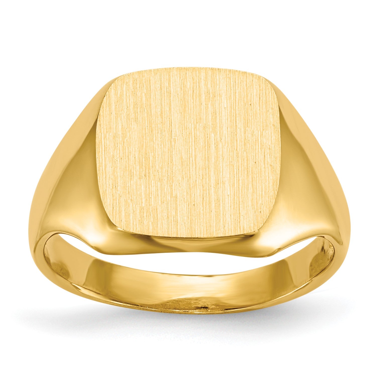 14k 10.0x10.0mm Cushion Open Back Signet Ring