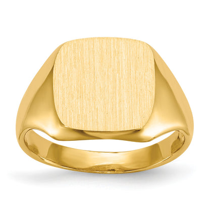14k 10.0x10.0mm Cushion Open Back Signet Ring