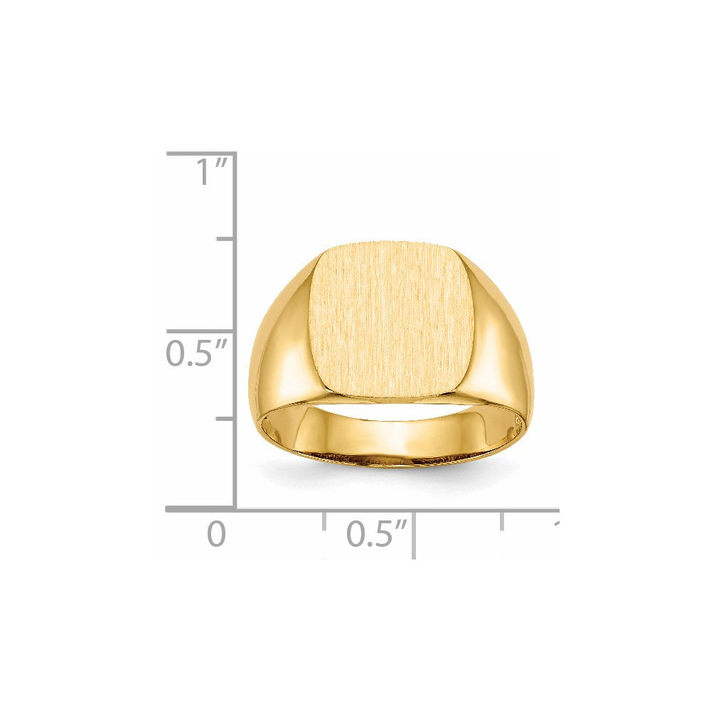 14k 12.5x12.5mm Open Back Men's Signet Ring