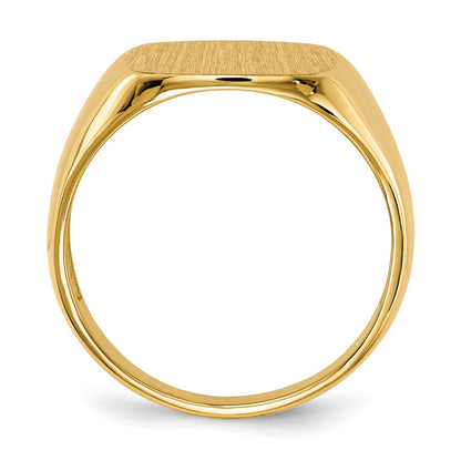 14k 13.5x13.5mm Open Back Mens Signet Ring