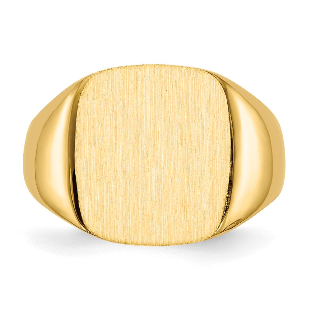 14k 13.5x13.5mm Open Back Mens Signet Ring