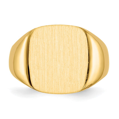 14k 13.5x13.5mm Open Back Mens Signet Ring