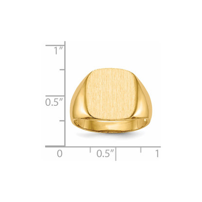 14k 13.5x13.5mm Open Back Mens Signet Ring