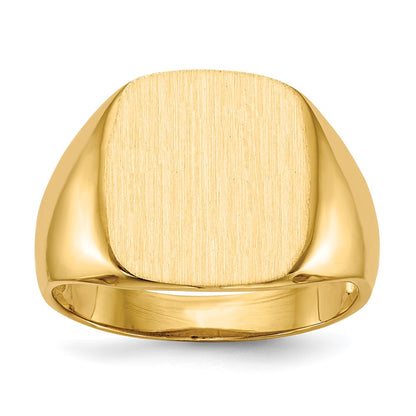 14k 13.5x13.5mm Open Back Mens Signet Ring