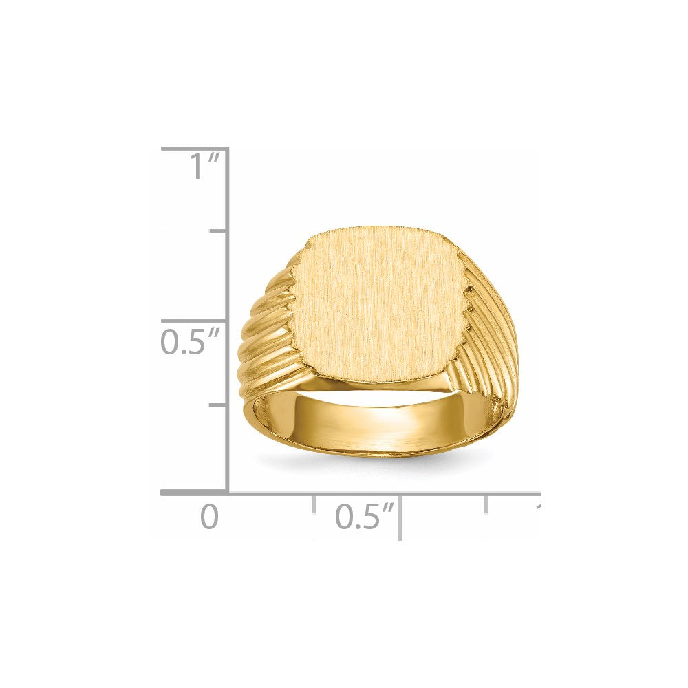 14k 13.5x13.5 Open Back Men's Signet Ring