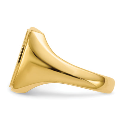 14k 13.0x14.5mm Rectangle Closed Back Mens Signet Ring