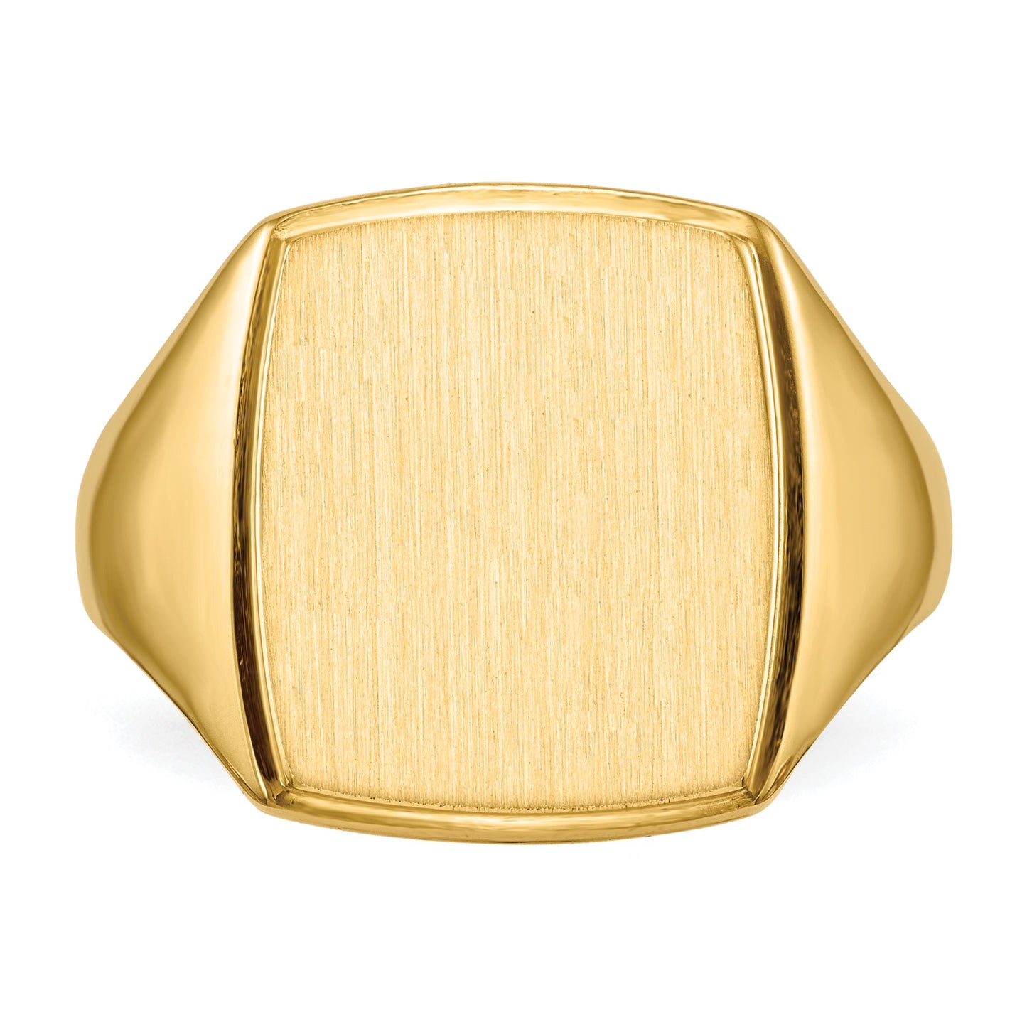 14k 13.0x14.5mm Rectangle Closed Back Mens Signet Ring