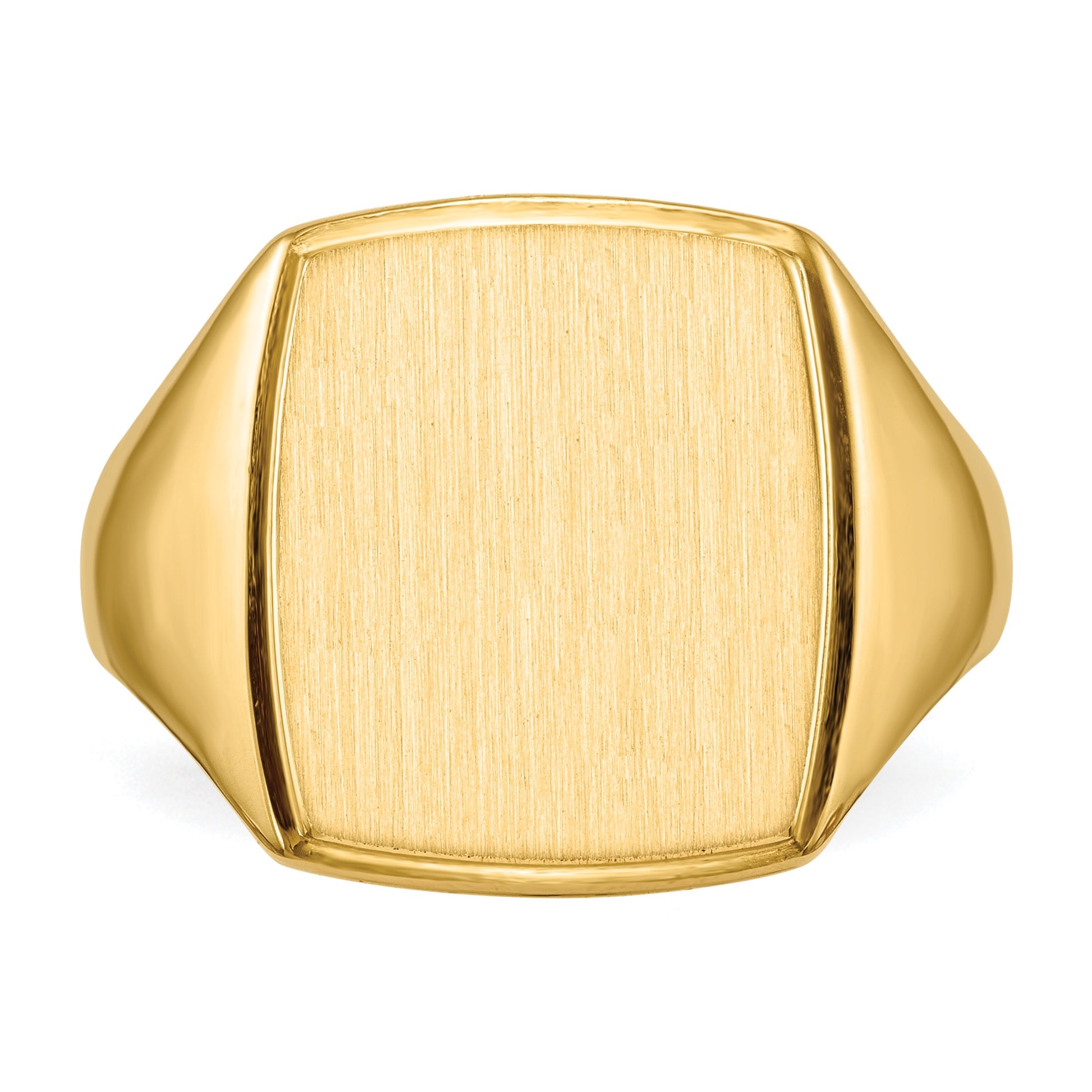 14k 13.0x14.5mm Rectangle Closed Back Mens Signet Ring