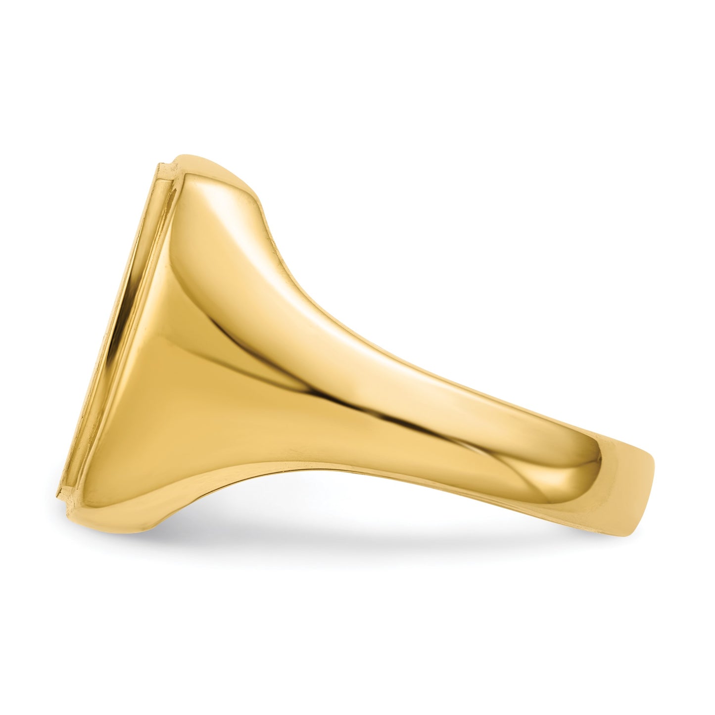 14k 13.0x14.5mm Rectangle Open Back Mens Signet Ring