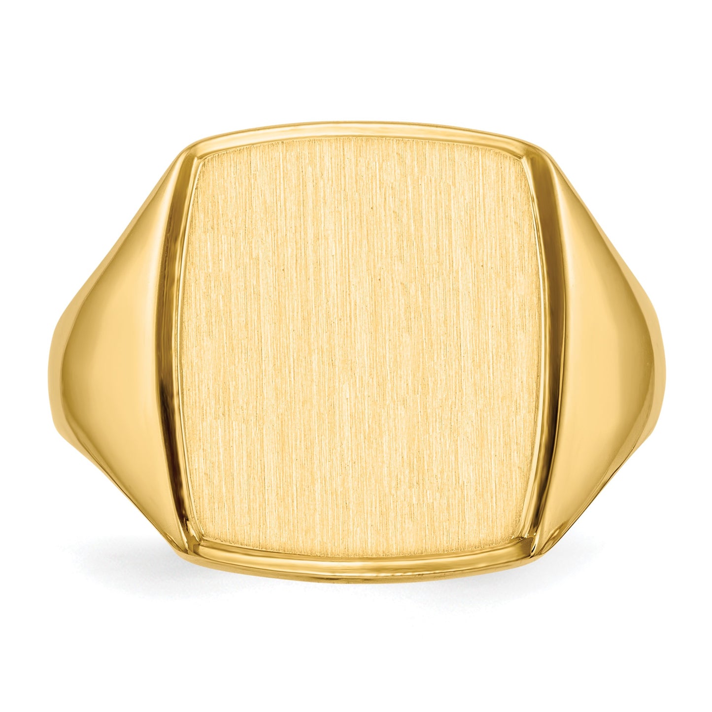 14k 13.0x14.5mm Rectangle Open Back Mens Signet Ring