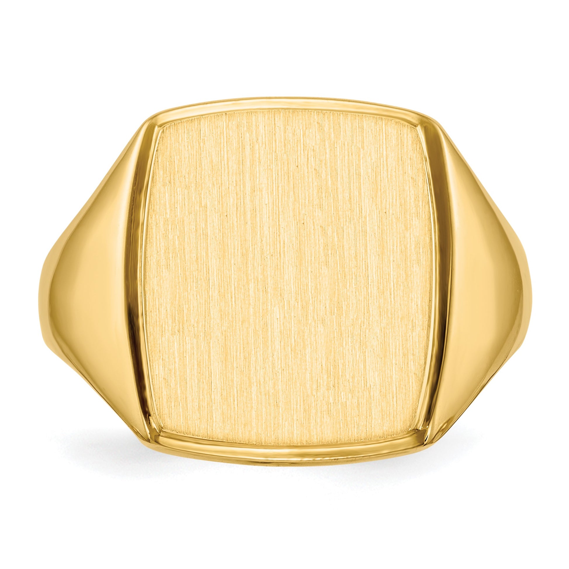 14k 13.0x14.5mm Rectangle Open Back Mens Signet Ring