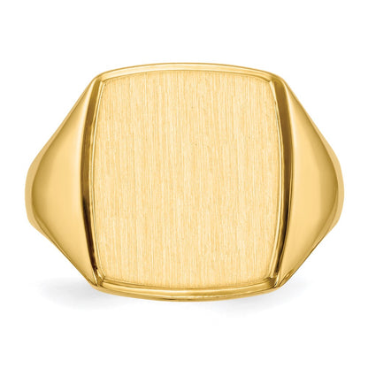 14k 14.5x13.0mm Open Back Mens Signet Ring