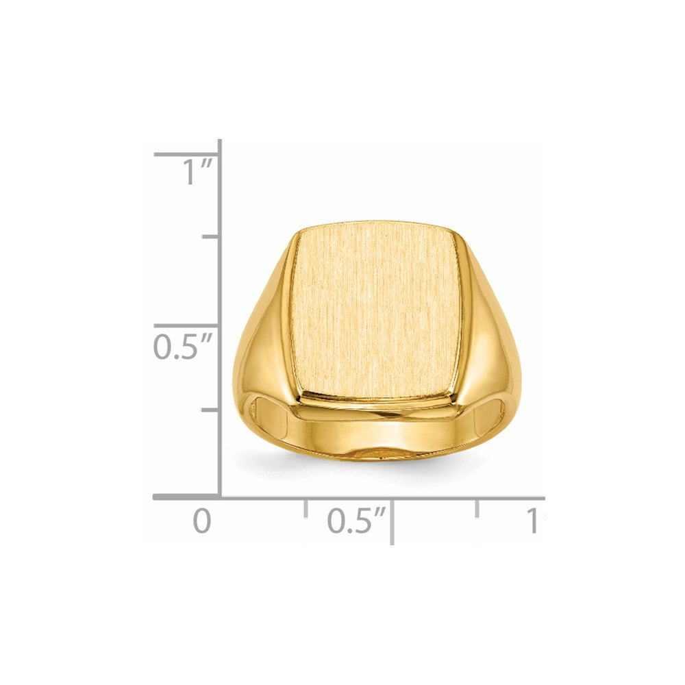 14k 14.5x13.0mm Open Back Mens Signet Ring