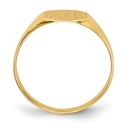 14k 8.5x8.5mm Octagon Closed Back Signet Ring