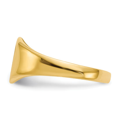 14k 8.5x8.5mm Octagon Closed Back Signet Ring