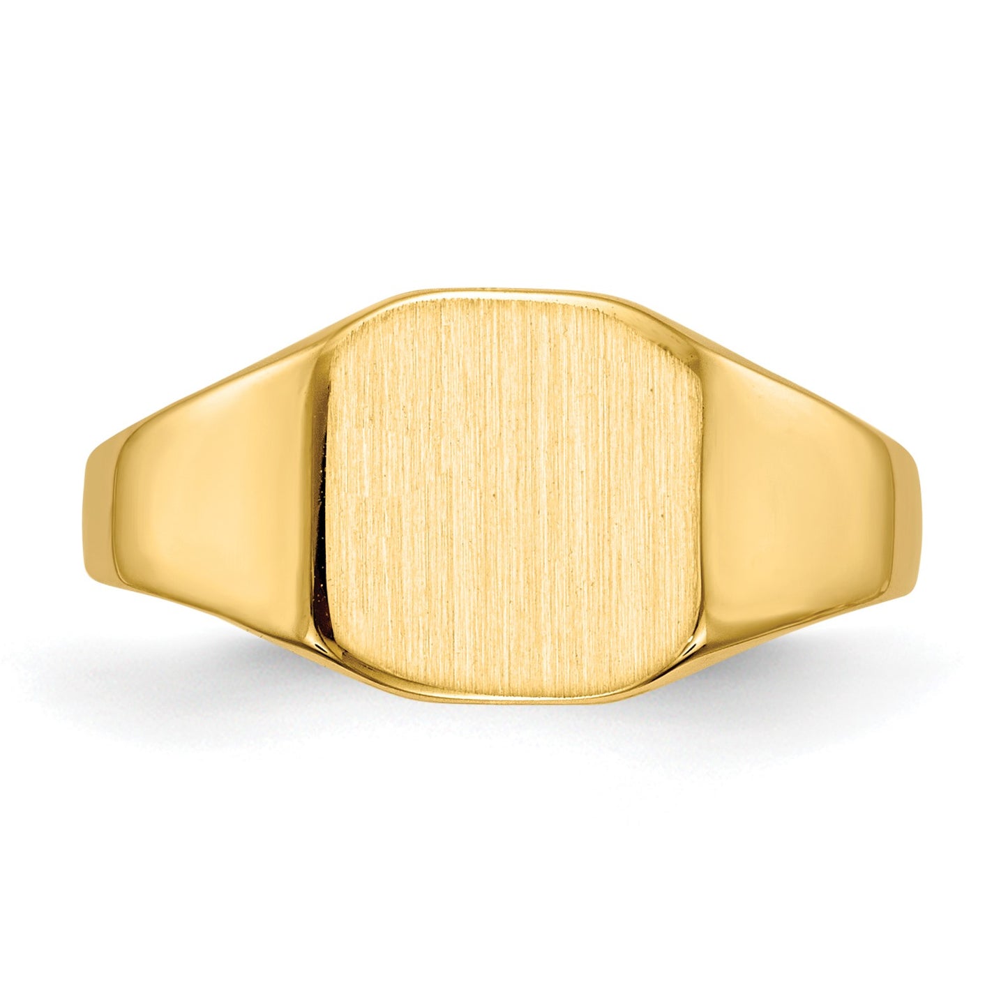 14k 8.5x8.5mm Octagon Closed Back Signet Ring
