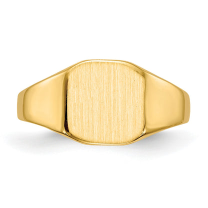 14k 8.5x8.5mm Octagon Closed Back Signet Ring