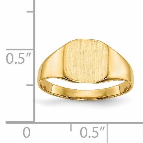 14k 8.5x8.5mm Octagon Closed Back Signet Ring