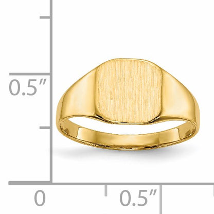 14k 8.5x8.5mm Octagon Closed Back Signet Ring
