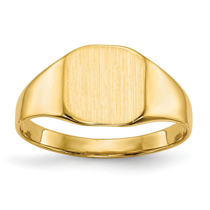 14k 8.5x8.5mm Octagon Closed Back Signet Ring