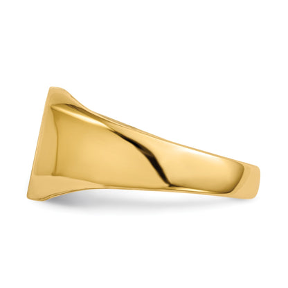 14k 9.5x9.5mm Octagon Closed Back Signet Ring