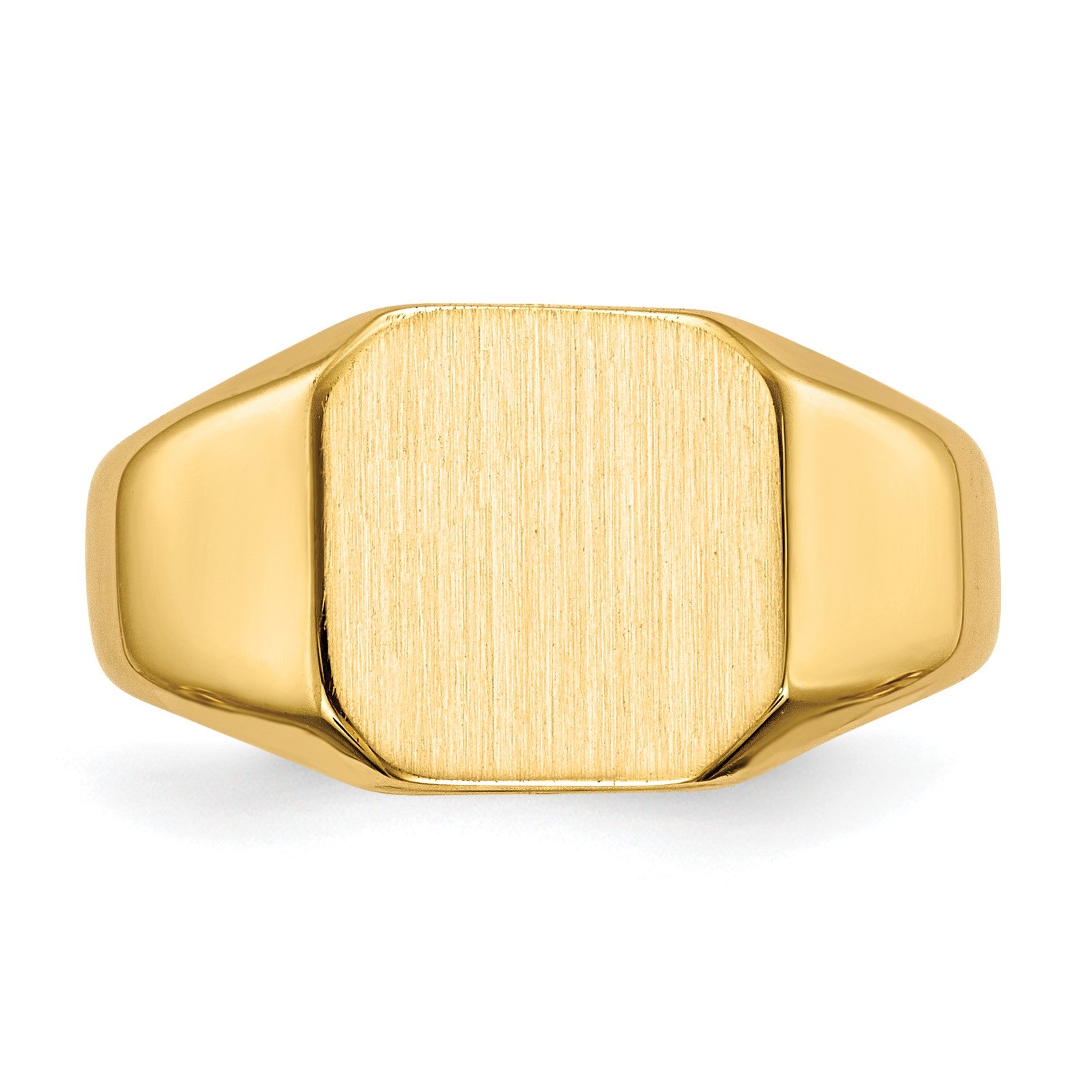 14k 9.5x9.5mm Octagon Closed Back Signet Ring
