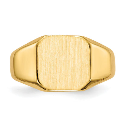 14k 9.5x9.5mm Octagon Closed Back Signet Ring
