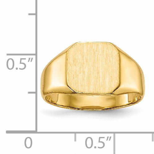 14k 9.5x9.5mm Octagon Closed Back Signet Ring