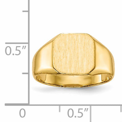 14k 9.5x9.5mm Octagon Closed Back Signet Ring