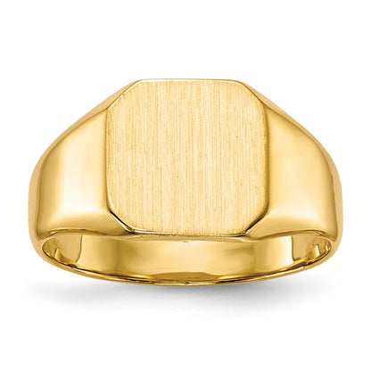 14k 9.5x9.5mm Octagon Closed Back Signet Ring