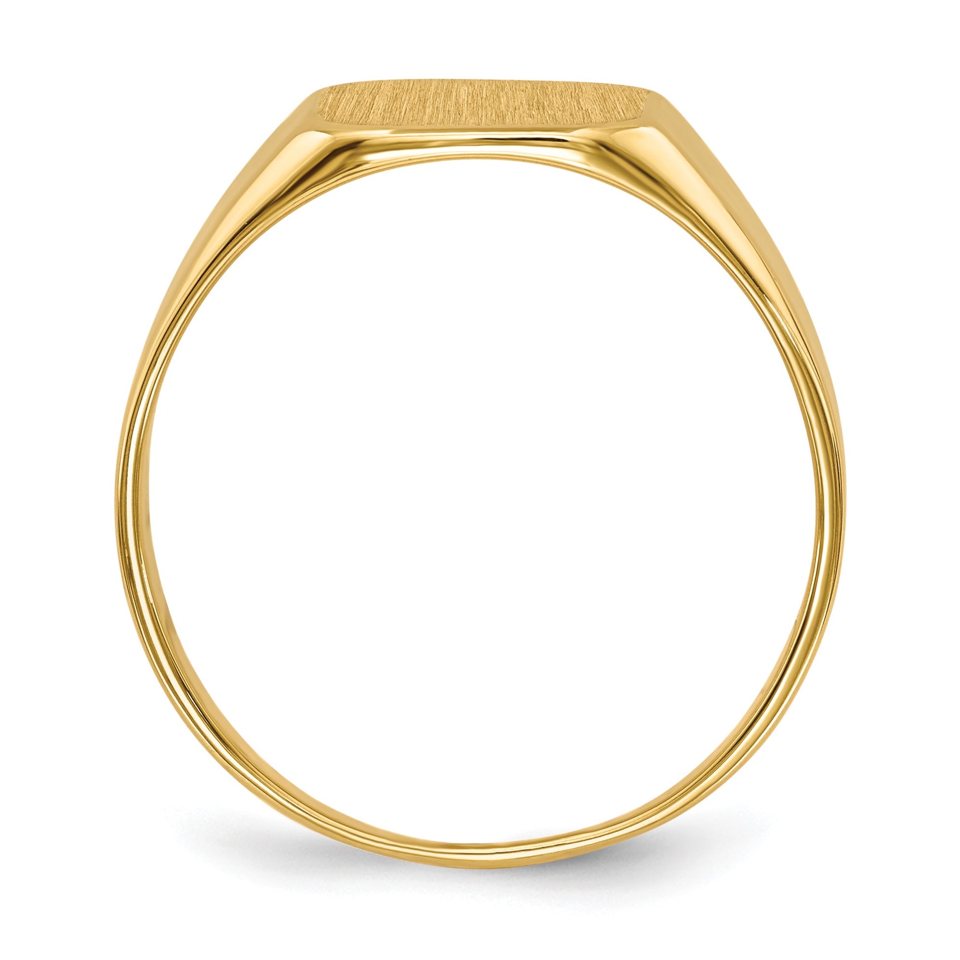 14k 11.0x11.0mm Octagon Closed Back Mens Signet Ring