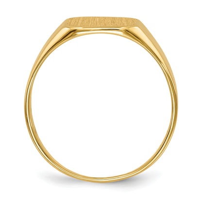 14k 11.0x11.0mm Octagon Closed Back Mens Signet Ring