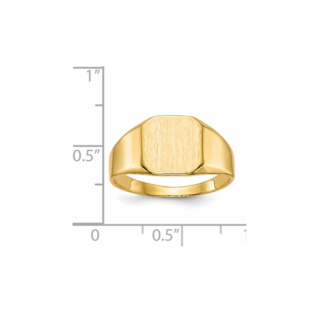 14k 11.0x11.0mm Closed Back Mens Signet Ring